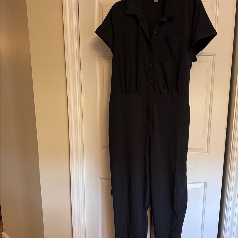 Eddie Bauer Quick Dry Black Women's Jumpsuit with tie